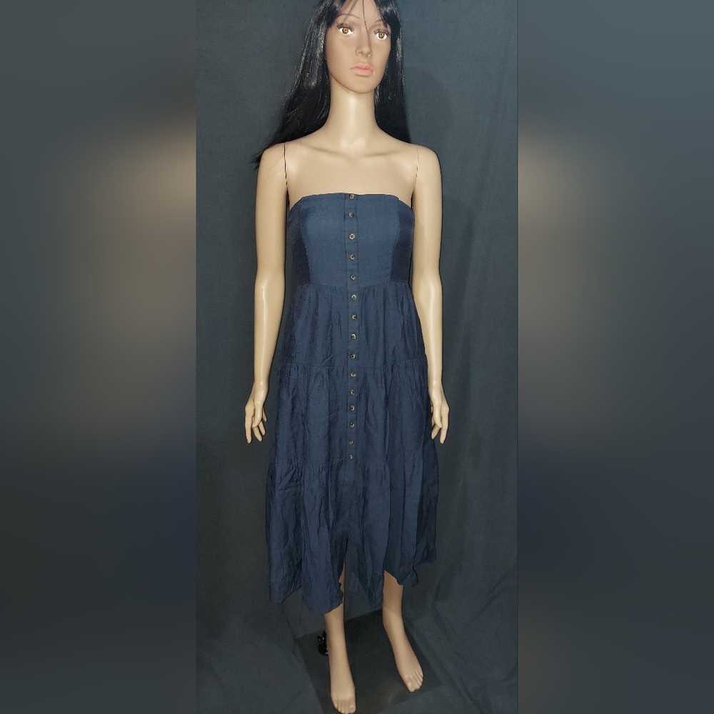 NWOT!  Lulus Navy Blue Sleeveless Button Dress size XS